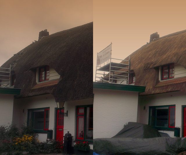 schoonmaak borne boerderij rieten dak